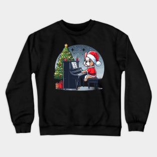 French Bulldog Playing Piano Christmas Crewneck Sweatshirt